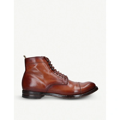 Officine Creative Anatomia 16 Leather Ankle Boots In Brown