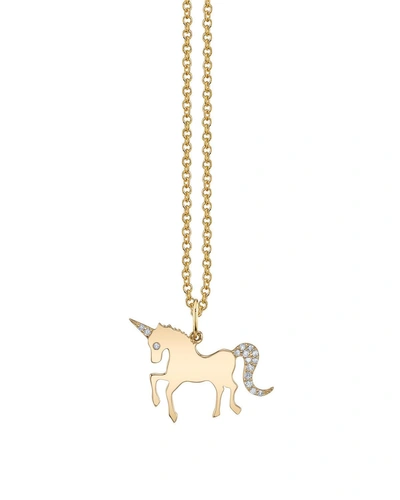 Sydney Evan 14k Yellow Gold Unicorn Charm Necklace, Youth 7-14