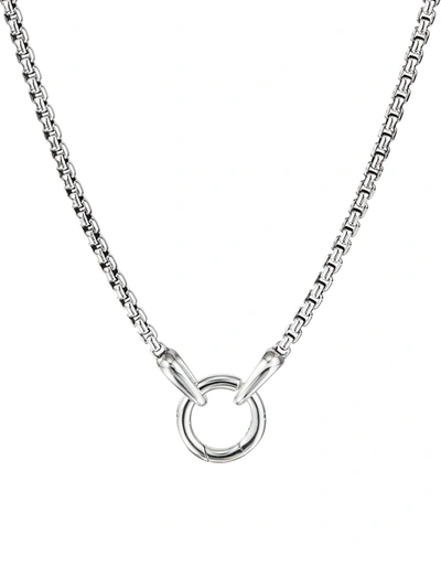 David Yurman Men's Smooth Amulet Box Chain Necklace In Silver