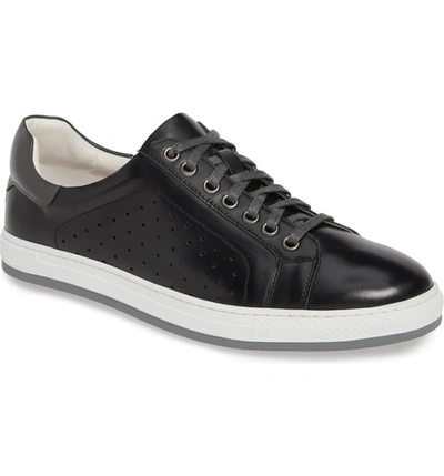 English Laundry Harry Perforated Sneaker In Black Leather