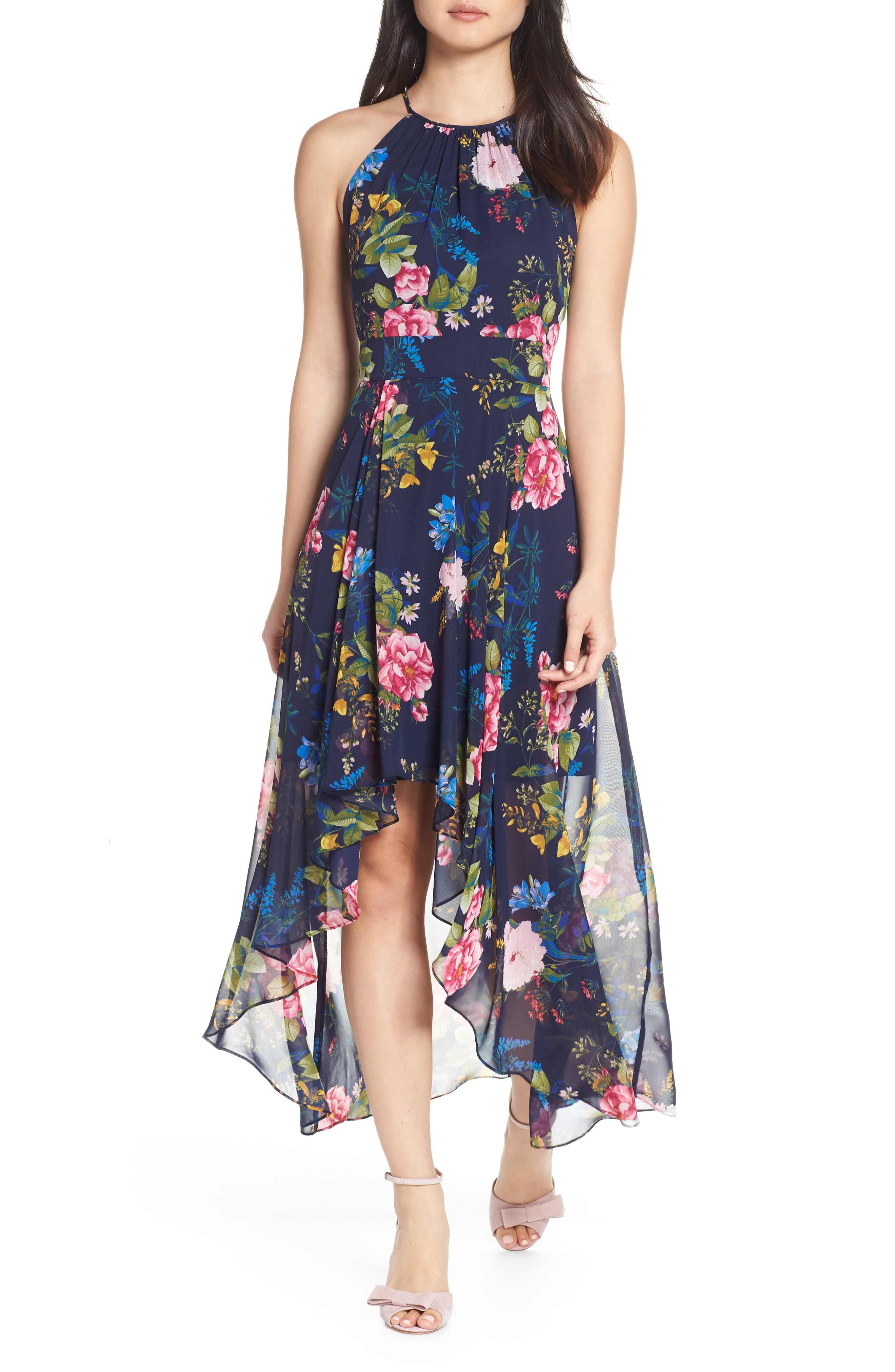 eliza j navy floral dress