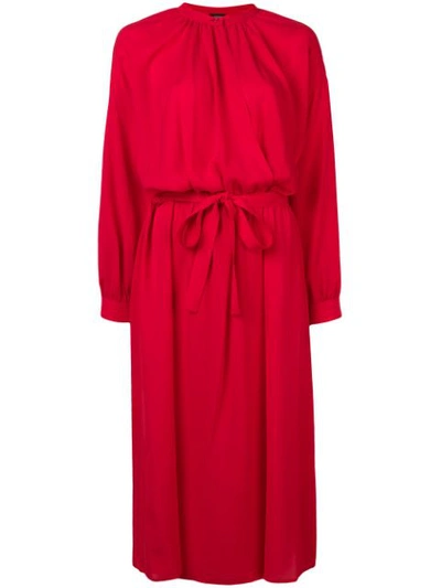 Joseph Nolan Belted Silk-georgette Midi Wrap Dress In Red