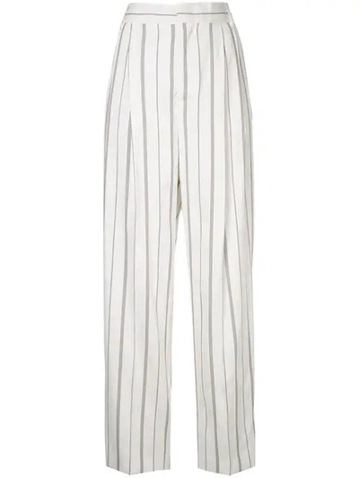 Joseph Striped Straight-leg Trousers In White