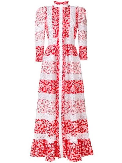 Alexander Mcqueen Floral Print Maxi Dress In Multicolor