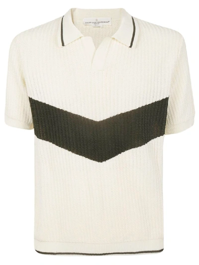 Golden Goose Ribbed Knit Polo Shirt In Basic