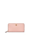 Tory Burch Robinson Zip Continental Wallet In Pale Apricot / Royal Navy