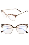 Tom Ford 54mm Blue Light Blocking Glasses In Shiny Pink Havana/ Rose Gold