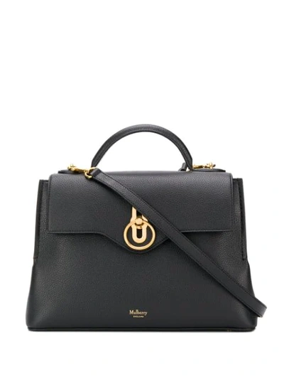 Mulberry Small Seaton Leather Top Handle Satchel - Black
