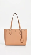 Tory Burch Robinson Large Saffiano Tote Bag In Brown