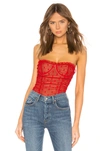 Majorelle Wyn Bodysuit In Red