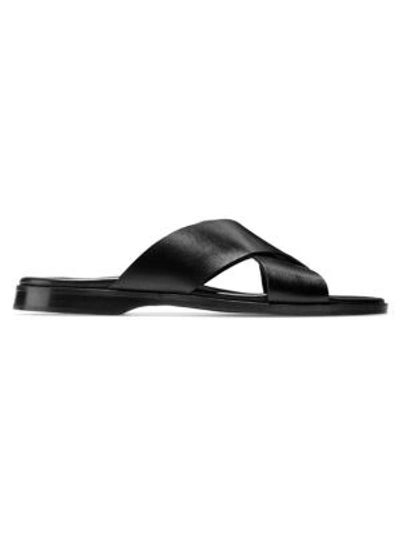Cole Haan Men's Goldwyn 2.0 Cross Band Slide Sandals Men's Shoes In Black