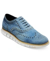 Cole Haan Men's Zerogrand Wingtip Oxfords Men's Shoes In Blue Suede