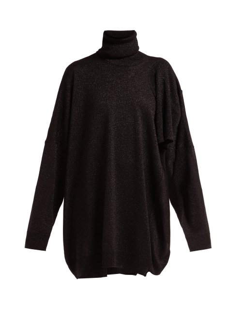 Raf Simons Triple Roll-neck Sweater Dress In Black | ModeSens
