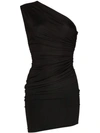 Alexandre Vauthier One-shoulder Ruched Mini Dress In Black