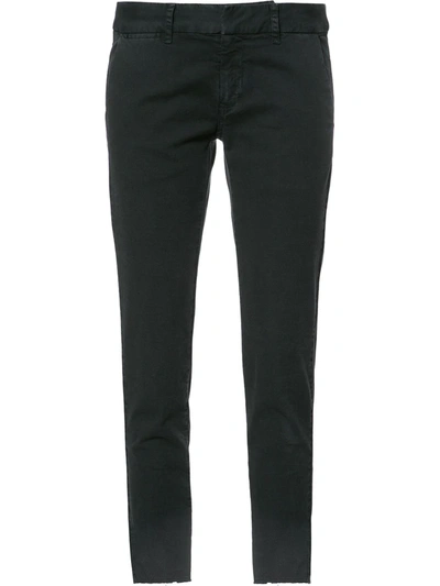 Nili Lotan Bias Cotton And Linen-blend Tapered-leg Trousers In Jet Black