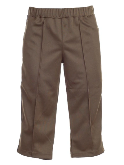 Comme Des Garçons Shirt Cropped Track Style Trousers In Khaki