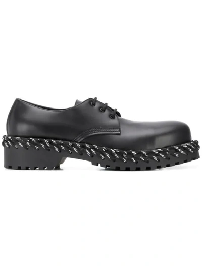 Balenciaga Lace Detail Oxford Shoes In Black