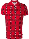 Fendi Fashion Show Motif Polo Shirt In Red