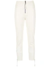 Andrea Bogosian Leather Cropped Trousers In White