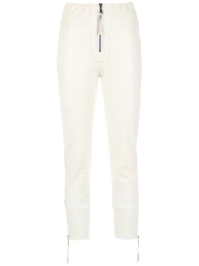 Andrea Bogosian Leather Cropped Trousers In White