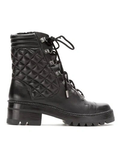 Andrea Bogosian Leather Combat Boots In Black