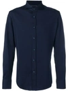 Brunello Cucinelli Buttoned Jersey Shirt In Blue