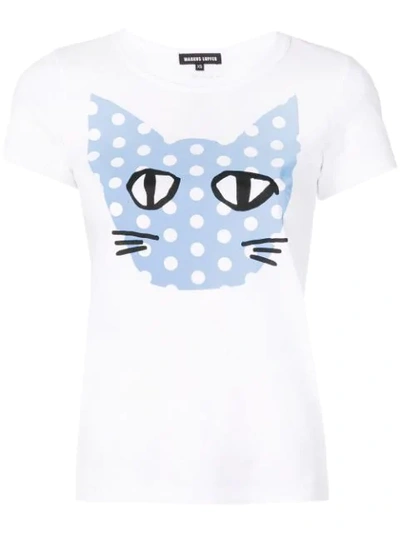 Markus Lupfer Kelly Polka Dot Coco Cat T-shirt In White