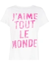 Cinq À Sept J'aime Tout Le Monde T-shirt In White