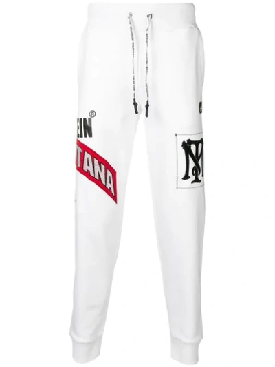 Philipp Plein Scarface Track Trousers In White