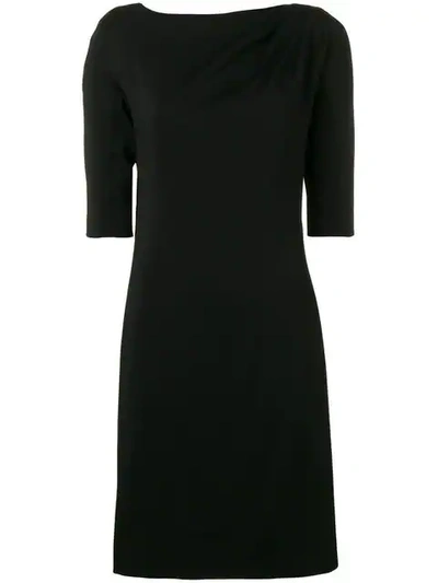 Lanvin Piped Seam Shift Dress In Black