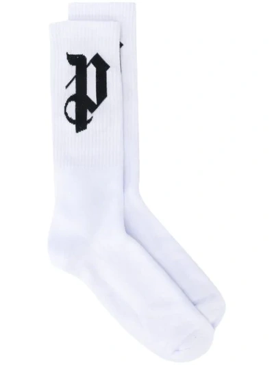 Palm Angels Logo Socks - 白色 In White