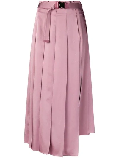 Fendi Pleated Satin Skirt In Aruba Pink