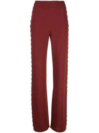 Cinq À Sept Highland Studded Trousers In Red