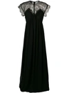 Giambattista Valli Lace Cap Sleeve Dress In Black