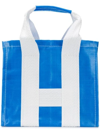 Comme Des Garçons Homme Deux Large Shopping Bag In Blue
