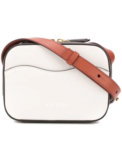 Marni Leather Crossbody Bag In White