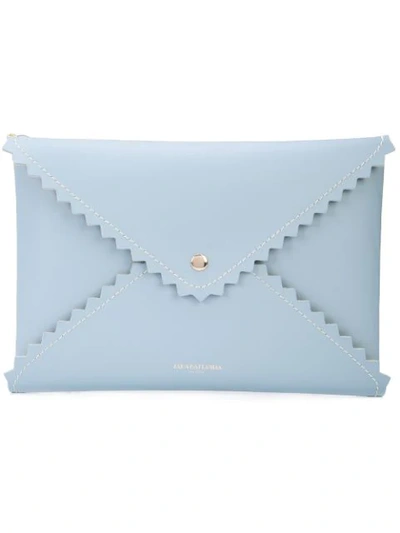 Sara Battaglia Envelope Clutch Bag In Blue
