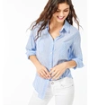 Lilly Pulitzer Sea View Button Down Top In Coastal Blue Ltwt Oxford Stripe