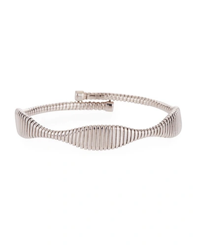 Alberto Milani Via Bagutta 18k White Gold Tubogas Bypass Flex Bangle