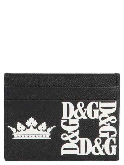 Dolce & Gabbana Dg Corone Cardholder In Nero