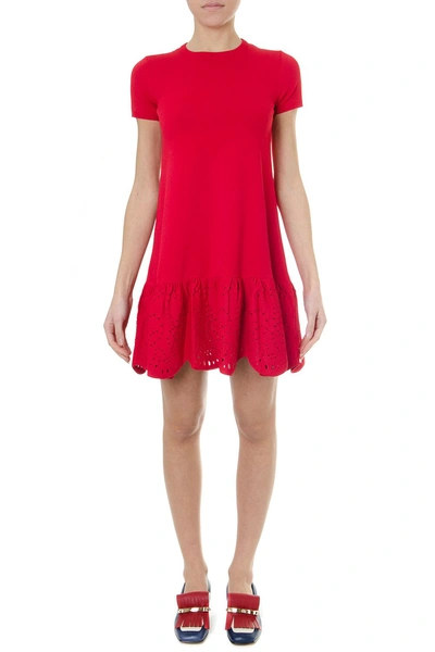 Valentino Red Short Viscose Dress