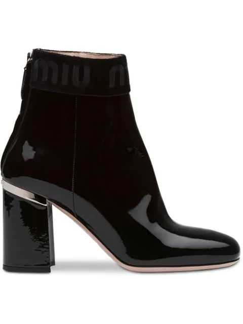 miu miu patent leather ankle boots