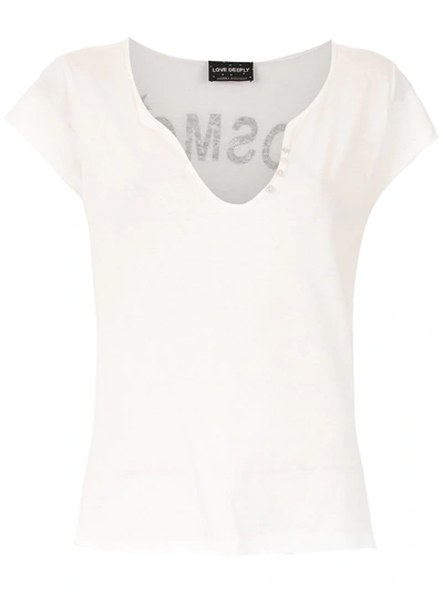 Andrea Bogosian Bluse Mit Print - Weiss In White