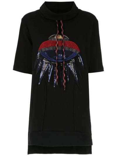 Andrea Bogosian Embroidered Sweat Dress In Black