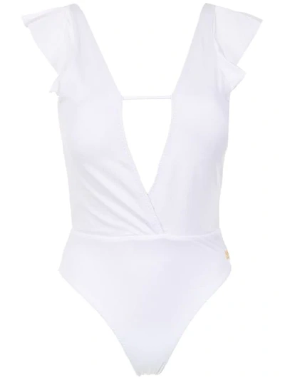 Brigitte Plain Swimsuit In White