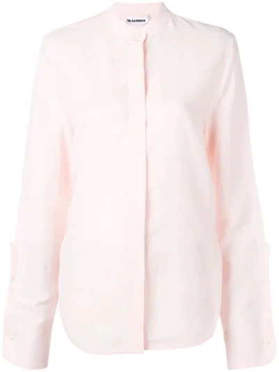 Jil Sander Band Collar Shirt In Pink