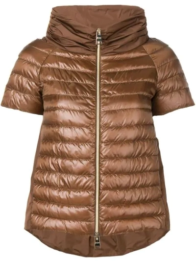 Herno Fitted Padded Jacket In Brown