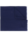 Faliero Sarti Long Plain Scarf In Blue