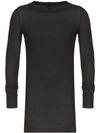 Rick Owens Ribbed Design Jersey In Grey