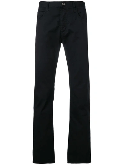 Emporio Armani Regular Slim Chinos In Black